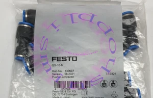10 sztuk do złącza push-in FESTO QS-10-6 Nowe - Zdjęcie 1 z 1