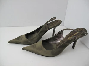 NIINE WEST STUDIO Women Silk Pointy Toe High Heel Slingback Pump Shoe Sz 7 - Picture 1 of 14