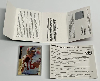 Joe Montana 49ers Signed Autographed Upper Deck Authenticated card by UDA /160 - Image 1 of 4