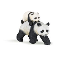 PAPO Wild Animal Kingdom Panda and Baby Panda Toy Figure, White/Black (50071)