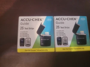 ACCU-CHEK Guide Glucose Blood Test Strips - 2 Boxes 25 Strips Exp-07/2026+ - Picture 1 of 6