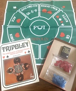 Vintage 1969 Cadaco Tripoley Vinyl Play Mat Deluxe Layout No. 111 Michigan Rummy - Picture 1 of 9