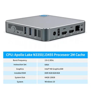 Intel Mini PC Celeron N3350 2.4GHz Windows 10 Pro 4GB+64GB 2.4/5.8GHz WiFi BT4.0 - Picture 1 of 6