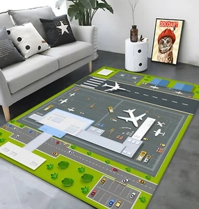Runway Rug, Airport Rug, Plane Rug, Game Area Mat, Aviation Rug, Kids Room Decor - Picture 1 of 23