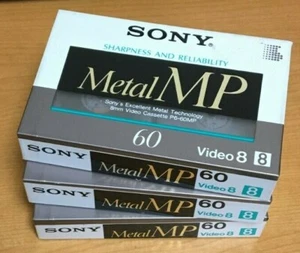 Japón Sony 8 mm Video Cassette MP60 Video8 P6-60MPA Minutos Metal Paquete de 3 - Imagen 1 de 1
