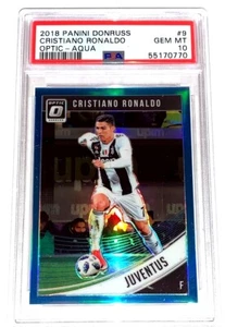 PSA 10 GEM MINT 2018 Donruss Optic Cristiano Ronaldo Blue Aqua SP /149 1st Year - Picture 1 of 4