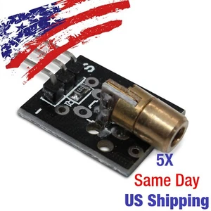 Módulo emisor láser rojo 650nm diodo Arduino AVR PIC 5V EE. UU. ¡ENVÍO HOY! 5 piezas - Imagen 1 de 2