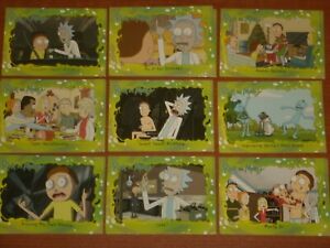 RICK AND MORTY  'Season 1' Complete Base Set Of 45 Trading Cards 'Adult Swim' 