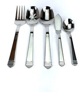 5pc Serving Hostess Tablespoon Pierced Fork Towle Colonnade Stainless  NEW