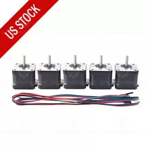 5 pz motore passo-passo Nema 17 42 mm 62 oz.in 1,7 A bipolare 1,8 gradi per stampante 3D - Foto 1 di 5