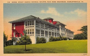 George Wright Freimaurer Gedenkgebäude Blue Ridge Postkarte VA Charlottesville - Bild 1 von 2