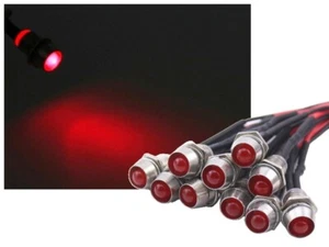 10x LED Schraube Edelstahl 12V Mini Spot Strahler rot - Bild 1 von 4