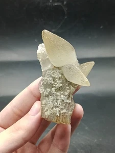 77g Rare Natural Fluorite With Calcite Crystals And Dendrites Mineral Specimen - Picture 1 of 15