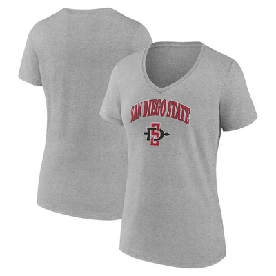 Women's Gray San Diego State Aztecs Campus V-Neck T-Shirt - Image 1 of 3