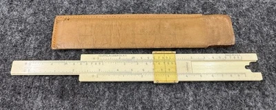 Regla deslizante vintage Keuffel & Esser K&E 4098A con funda de cuero 4098 A Foto 1 de 4