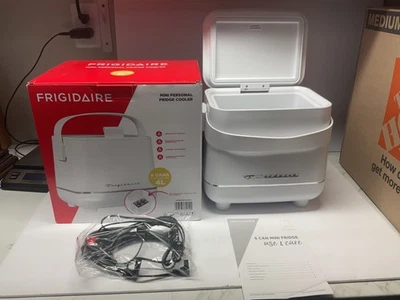 Frigidaire, Portable Insulated 6-Can Mini Personal Fridge Cooler, White NEW - Image 1 of 4