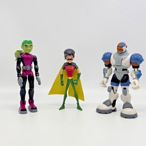 Teen Titans Beast Boy Robin Cyborg Action Figuren Set - 2003 Bandai 2006 Mattel - Picture 1 of 24