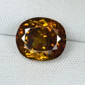 6.38 ct AWESOME -BROWN ORANGE YELLOW NATURAL SPHALERITE - Oval See Vdo 3701 DL - Picture 1 of 2