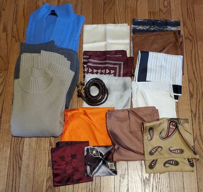 Lote de 15 cortadores de tela de color neutro de lana de cachemir seda cuero artesanos Foto 1 de 4