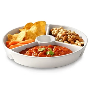 Snackteller Servierteller Servierplatte Porzellan Weiß unterteilt 19cm - Bild 1 von 5