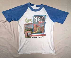 Vintage Genesis '78 World Tour Raglan T-Shirt Größe M (fällt klein aus) USA Einzelnaht - Bild 1 von 14
