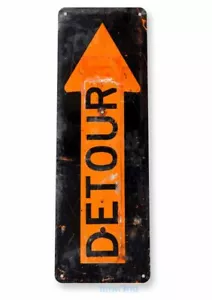 DETOUR FREW 11 X 4 INSEGNA LATTA RIPRODUZIONE NOSTALGICA PUBBLICITÀ USA - Foto 1 di 1
