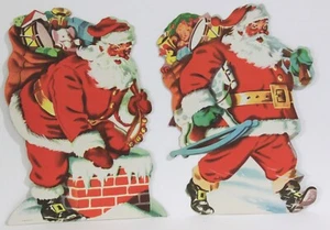 2 decoraciones de Navidad de Papá Noel Standee - chimenea para caminar y bajar - Imagen 1 de 2