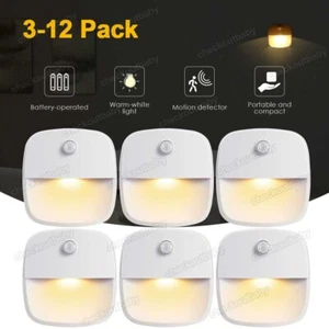 LED Nachtlicht mit Bewegungsmelder Batterie Nachtlampe Treppenlicht Schrank Flur - Bild 1 von 11