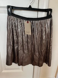 Zara Girls Metallic/Shimmery  Silver/Bronze Pleated Skirt Size 13-14 NWT $25.90 - Picture 1 of 8