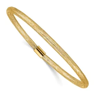 10k Yellow Gold Stretch Mesh 7.25 in Bracelet 0.83g Gift for Mother - Picture 1 of 4