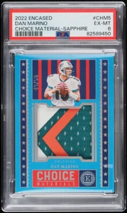 2022 PANINI ENCASED CHOICE SAPPHIRE DAN MARINO PATCH /50 #CHM5 PSA 6 EXMT - Picture 1 of 2