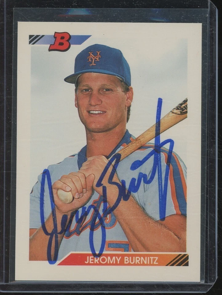 1992 Bowman #189 Jeremy Burnitz Rookie Card Auto - Image 1 of 2