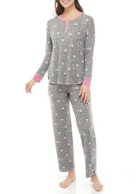 NUEVO CON ETIQUETAS CONJUNTO DE PIJAMA ELLEN TRACY FLAMINGOS 3 PIEZAS L/S TOP Y PANTALONES LARGOS XL $69 X-GRANDE Foto 1 de 4