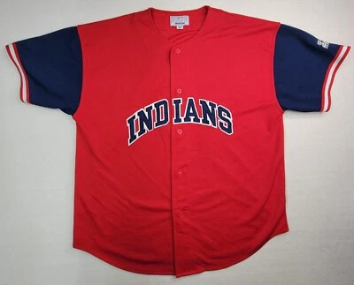 Vintage Starter Cleveland Indians Jersey Mens 2XL Buttons Guardians Limited Use - Image 1 of 4