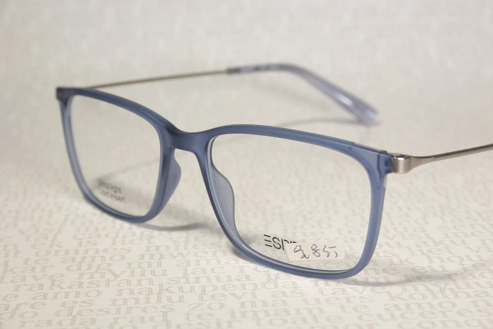 Monturas de gafas ESPRIT ET33461 azul translúcido y cromado para hombres y mujeres sin usar Foto 1 de 4