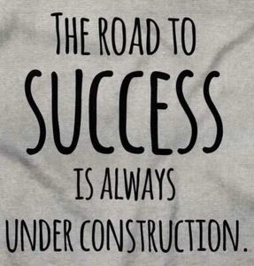 Road to Success Positive Quote Sayings Gift Youth Crewneck T Shirts Boy or Girl - Picture 1 of 4