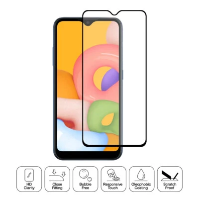 Tempered Glass Black Trim Full Screen Coverage Edge-Edge for Samsung Galaxy A02s - Image 1 of 2