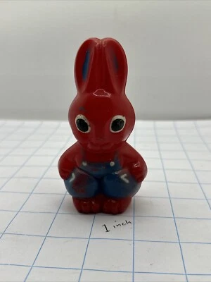 Sonajero de bebé Rosbro Red Rabbit Bunny vintage  Foto 1 de 4