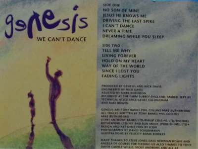 GENESIS--WE CAN'T DANCE, USED AUDIO CASSETTE W/ LYRICS, PASSED OUR PLAY TEST - Image 1 of 3