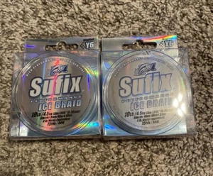 (2) Sufix Performance Geflochtene Linie 10 Pfund Optionen 75 yd blauer Gletscher Neu im Karton - Bild 1 von 4