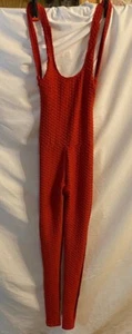 Women's Red 1 Pc. Jumpsuit Medium, Backless Polyester Spandex - Picture 1 of 7