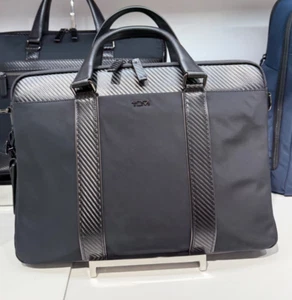 NEW Tumi THORNBERRY 15.0” Triple Compartment Briefcase - BLACK & CARBON FIBER - Picture 1 of 4