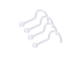 Retenedor de perforación de nariz, tachuelas nasales transparentes bioflexibles para nariz joyería corporal - Imagen 1 de 8
