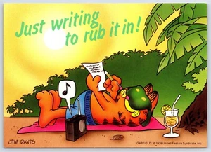 Postkarte Garfield Katze Cartoon nur schreiben, um sie im Urlaub einzureiben Z17 - Bild 1 von 2