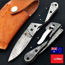 Handmade Damascus Steel Folding Knife with Horn Handle Collector Item PK002