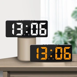 Desktop Table Clock Digital Alarm Clock Watch with Snooze Night Mode Black White - Picture 1 of 20