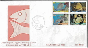 NETHERLANDS INDIES - 1982 FISH FIRST DAY COVER - Picture 1 of 1