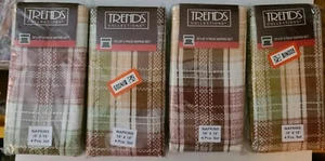 Trends Collection Maize Plaid 100% Cotton Napkins - Four Pack 18"×18" 16 Napkins - Picture 1 of 7