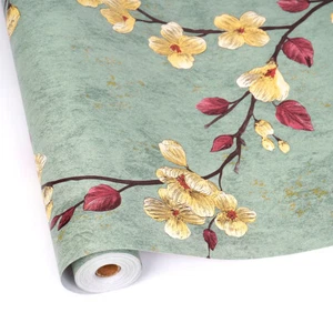 10m Green Floral Wallpaper Living Bed Room Self-Adhesive Contact Paper Vinyl AU - Picture 1 of 11
