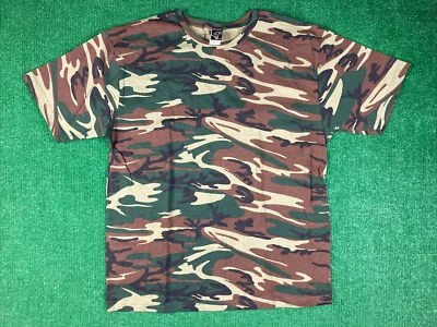 Code V Camouflage Camo Short Sleeve T-Shirt Tee Code 5 Crewneck Green NWOT New - Image 1 of 4
